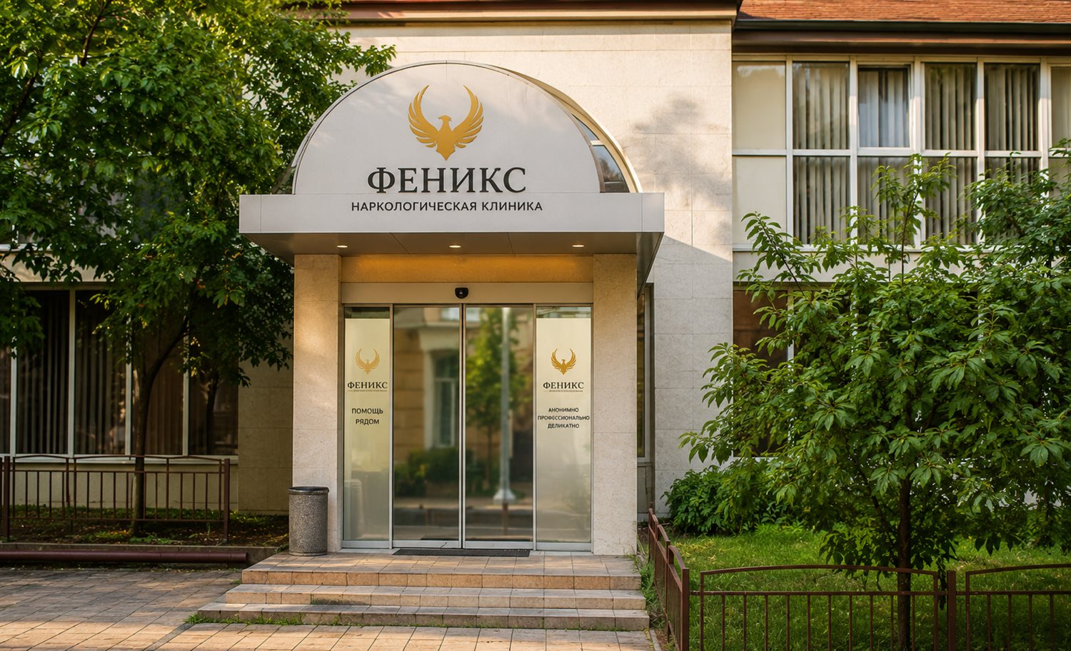 Вход в наркологическую клинику «Феникс» в Тайшете